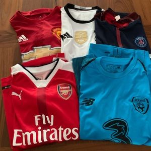 Boys soccer jersey lot